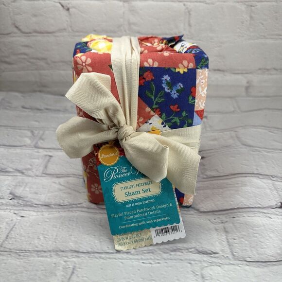 Pioneer Woman Starlight Patchwork Quilted King Pillow Shams 2 Pc NWT Farmhouse - Picture 2 of 11